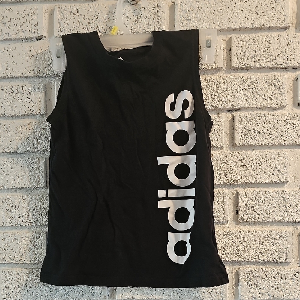 Adidas Black Tank with Vertical Logo